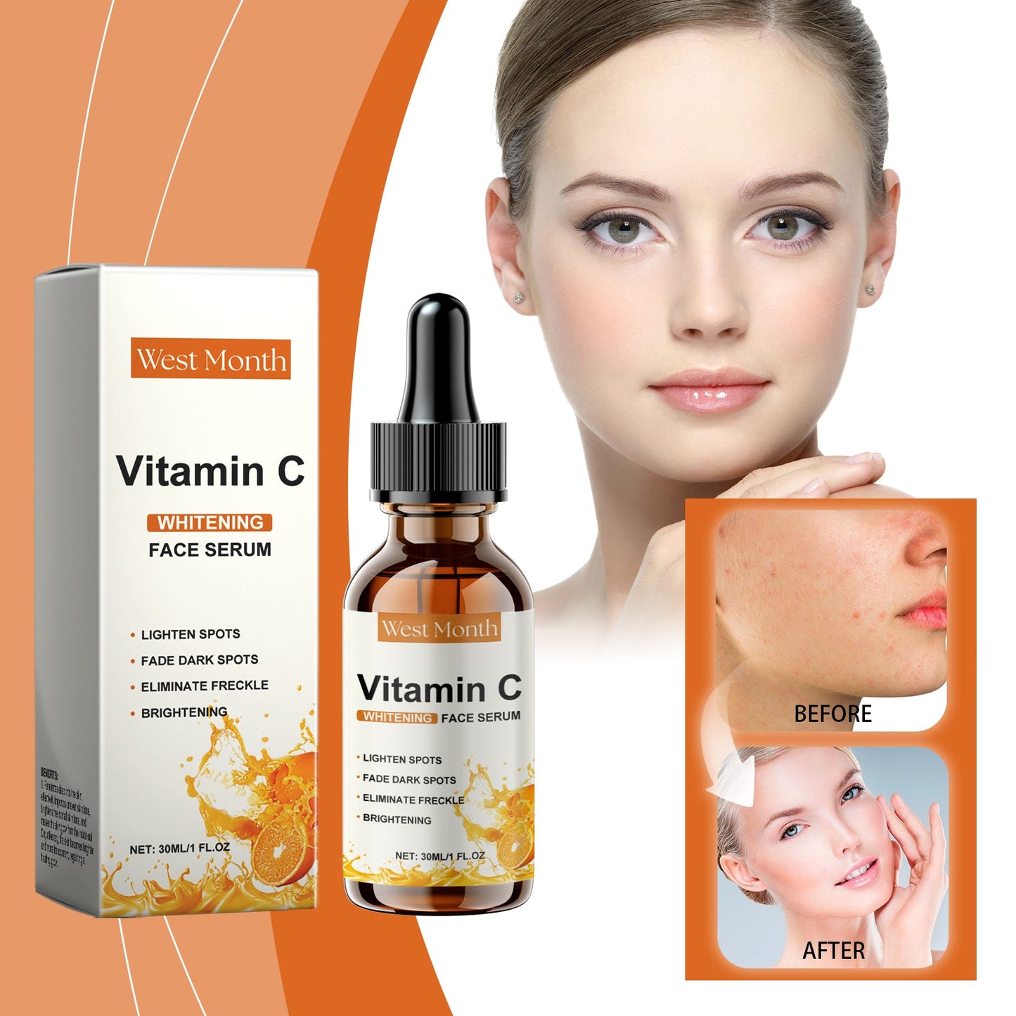 Vitamin C Whitening Facial Serum with Hyaluronic Acid 🍋💧