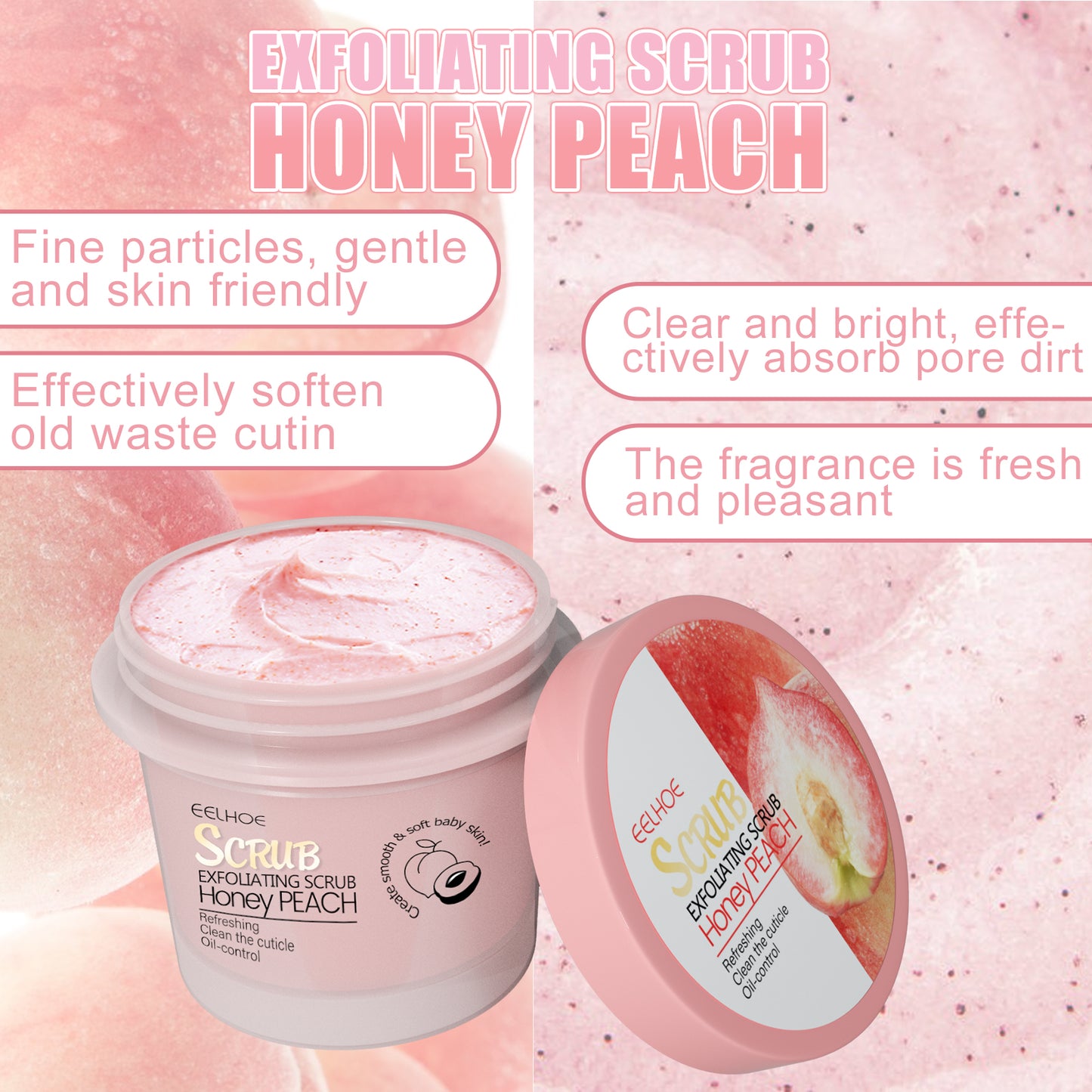 🍑🍑Peach Body Scrub Cream-The Secret to Smooth Skin