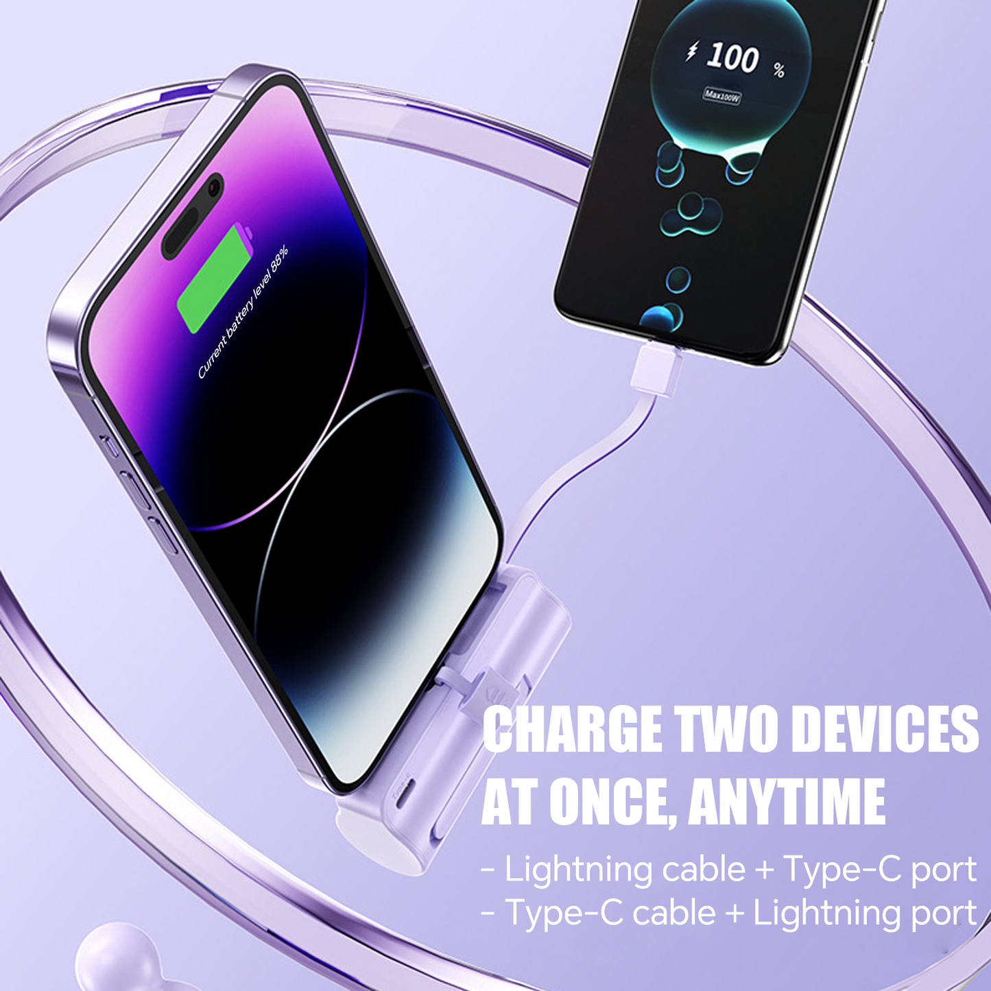 Capsule Power Bank⚡Hands-free cell phone charging power supply