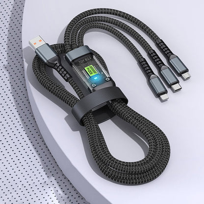 🔥3-in-1 Visual Smart Chip Data Cable⚡100W Super Fast Charge