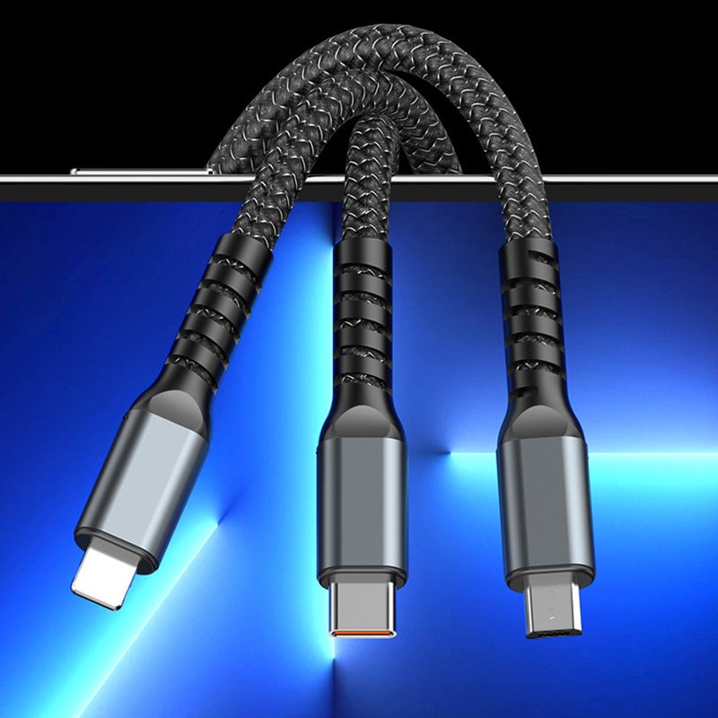 🔥3-in-1 Visual Smart Chip Data Cable⚡100W Super Fast Charge