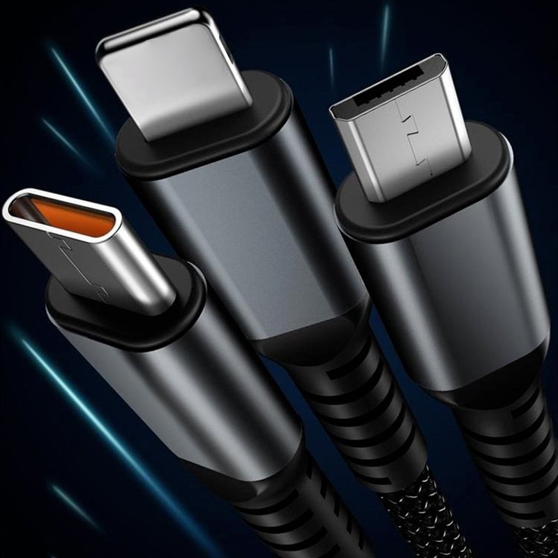 🔥3-in-1 Visual Smart Chip Data Cable⚡100W Super Fast Charge