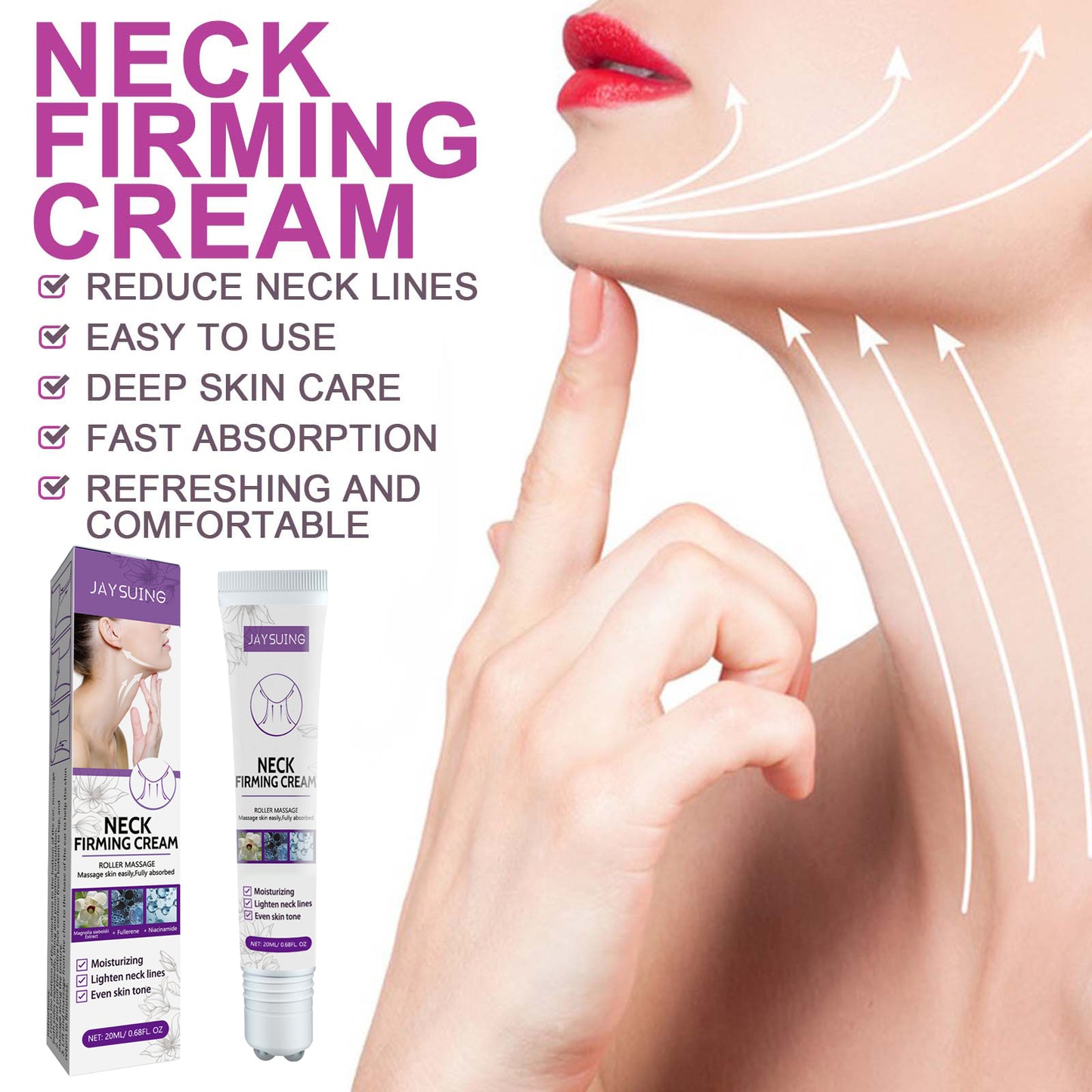 💎Neck Firming Cream-Roller Massage,Massage Skin Easily,Fully Absorbed