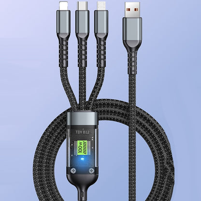 🔥3-in-1 Visual Smart Chip Data Cable⚡100W Super Fast Charge