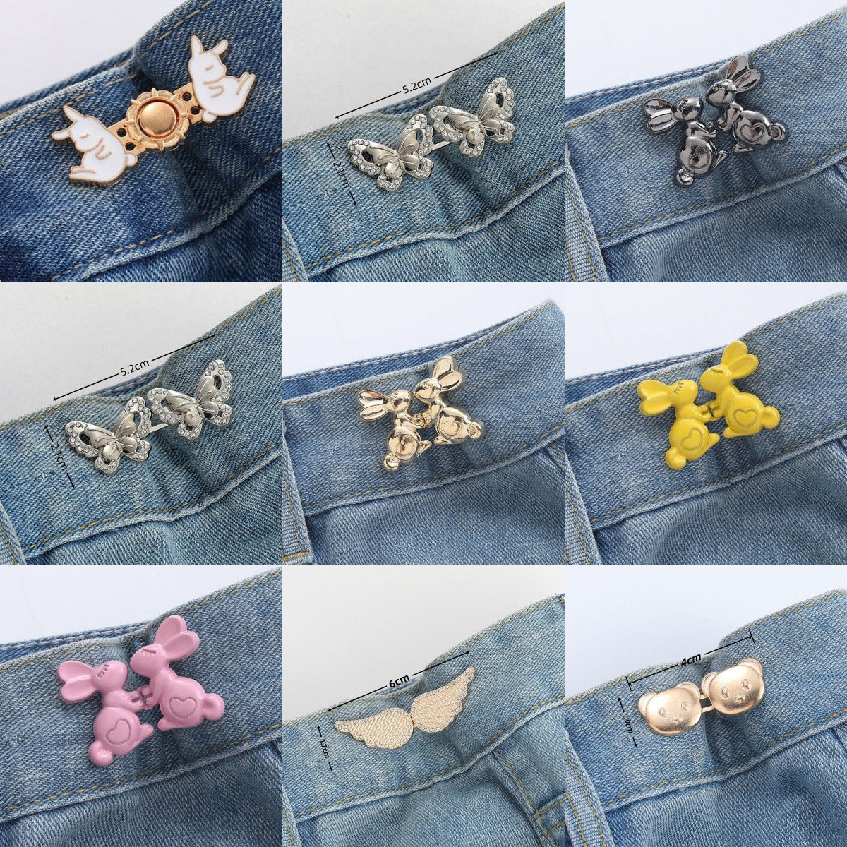 Waist Buckle Set——Variety of Styles, Flat Bottom Detachable Stitching Free Button 👖✨