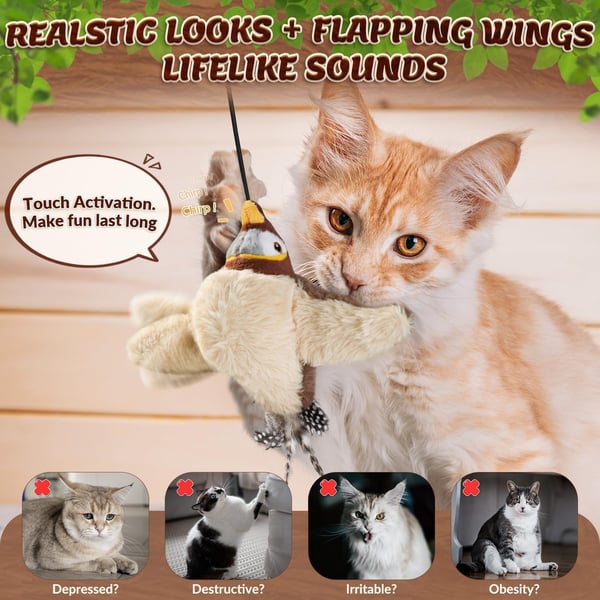 🔥Last Day Half price - 🐾Interactive Chirping Bird Cat Toy